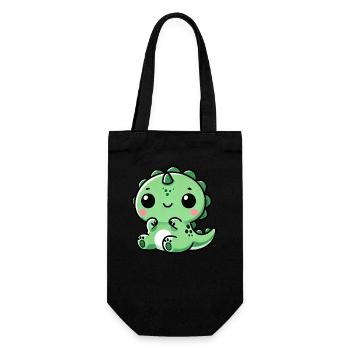 Cute Dino T-Rex Chibi - Gift Bag for Bottles - black - Front