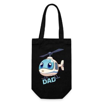 Helikopter Vater Papa Väter Helicopter Eltern Dad - Geschenkbeutel für Flaschen - Schwarz - Vorne