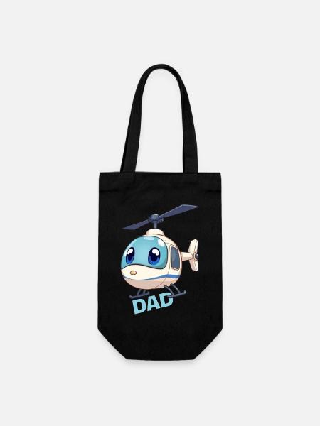 Helikopter Vater Papa Väter Helicopter Eltern Dad - Geschenkbeutel für Flaschen - Schwarz
