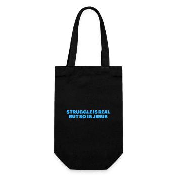 Struggle Is Real But So Is Jesus - Christian Quote - Gift Bag for Bottles - black - Front