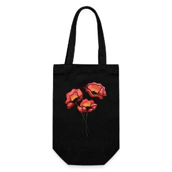 Poppies - Gift Bag for Bottles - black - Front