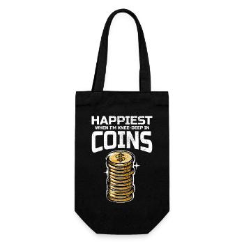 Coin Collecting Collector Numismatic Numismatist - Gift Bag for Bottles - black - Front