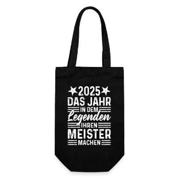 2025 Das Jahr in dem Legenden ihren Meister machen - Geschenkbeutel für Flaschen - Schwarz - Vorne