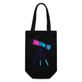 Flat and Colorful Telescope Design - Gift Bag for Bottles - black - Front