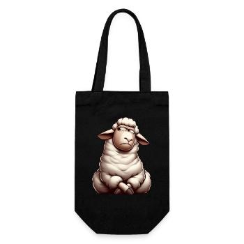 Skeptical Sheep Cartoon Comic Bull - Gift Bag for Bottles - black - Front