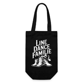Linedance Familie Papa Mama Kinder - Geschenkbeutel für Flaschen - Schwarz - Vorne