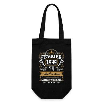 Février 1949 74 Ans Rétro Cadeau D'anniversaire - Sac à bouteille - noir - Devant