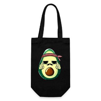 Hippie Avocado mit Bart - Geschenkbeutel für Flaschen - Schwarz - Vorne