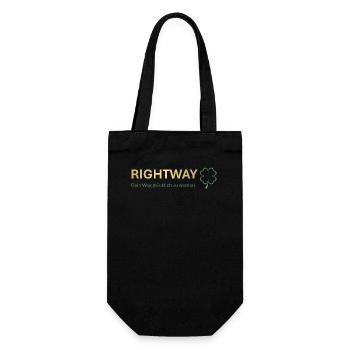 Rightway - Dein Weg glücklich zu werden - Geschenkbeutel für Flaschen - Schwarz - Vorne