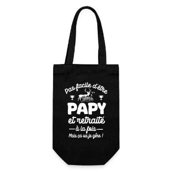 papy chasseur et retraité cadeau chasse fête - Sac à bouteille - noir - Devant
