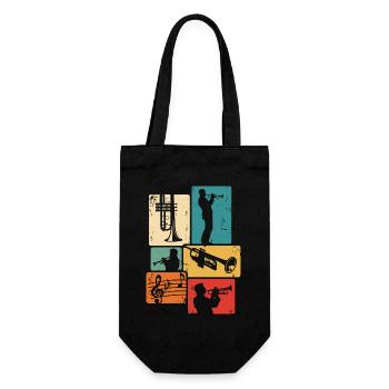 Trumpet Player Musician Trumpeter Orchestra - Gift Bag for Bottles - black - Front