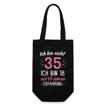 35. Geburtstag Lustig 35 Jahre Geburtstagsgeschenk - Geschenkbeutel für Flaschen - Schwarz - Vorne