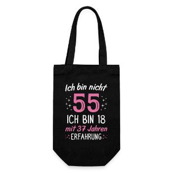 55. Geburtstag Lustig 55 Jahre Geburtstagsgeschenk - Geschenkbeutel für Flaschen - Schwarz - Vorne