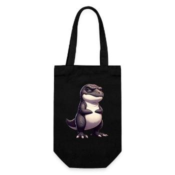 Frecher T-Rex Dino Cartoon Lustig Ironisch - Geschenkbeutel für Flaschen - Schwarz - Vorne