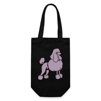 Silhouette Pudel Hund Minimalistisch - Geschenkbeutel für Flaschen - Schwarz - Vorne