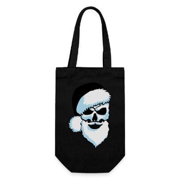 Totenschädel Weihnachtsmann - Geschenkbeutel für Flaschen - Schwarz - Vorne