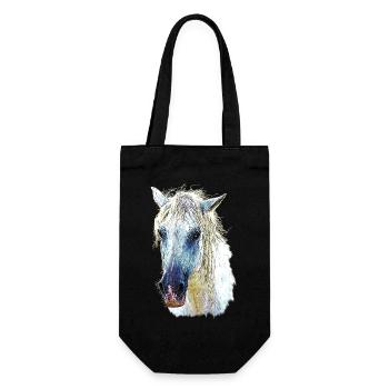 Cheval camarguais en Pastel Fluide - Sac à bouteille - noir - Devant