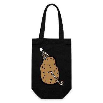 birthday potato party celebrate hat troete fun - Gift Bag for Bottles - black - Front