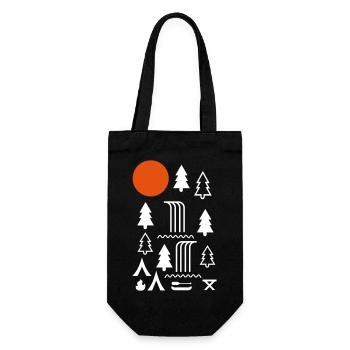 Camping - Gift Bag for Bottles - black - Front