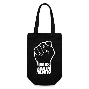 Omas gegen rechts - Geschenkbeutel für Flaschen - Schwarz - Vorne