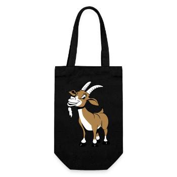 Goat laugh nicely - Gift Bag for Bottles - black - Front