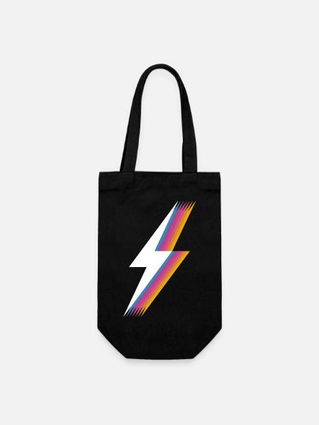 Retrocolor 80s Blitz - Lightning Bolt - Geschenkbeutel für Flaschen - Schwarz