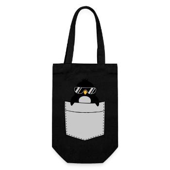Penguin Shirt Chest Pocket - Gift Bag for Bottles - black - Front
