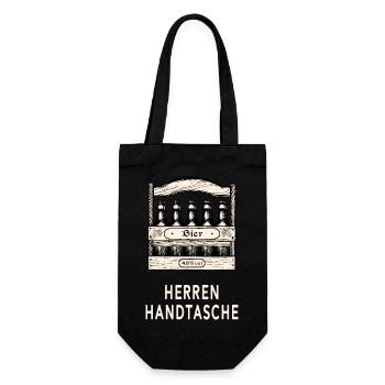 Herrenhandtasche Bier - Geschenkbeutel für Flaschen - Schwarz - Vorne