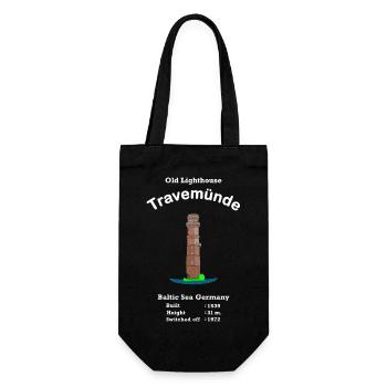 Alter Leuchtturm Travemünde, Ostsee, Deutschland - Geschenkbeutel für Flaschen - Schwarz - Vorne