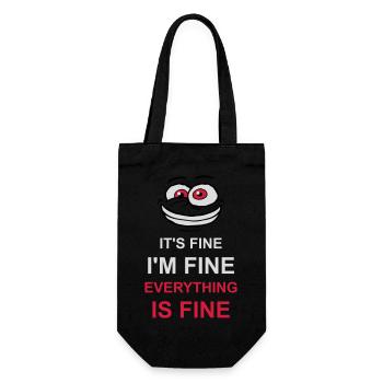 everything is fine quote - Gift Bag for Bottles - black - Front