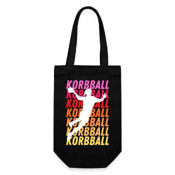Korbball farbig - Geschenkbeutel für Flaschen - Schwarz - Vorne