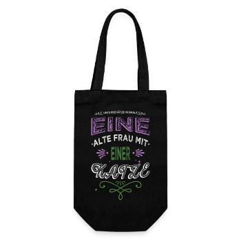 perserkatze großeltern raubkatze cool weihnachten - Geschenkbeutel für Flaschen - Schwarz - Vorne
