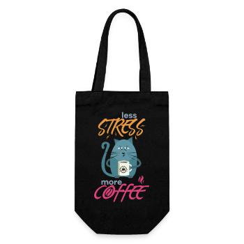 Less Stress More Coffee - Chats Drôles et Café - Sac à bouteille - noir - Devant