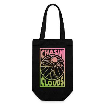 Chasin Clouds Paragliding Farbverlauf - Geschenkbeutel für Flaschen - Schwarz - Vorne