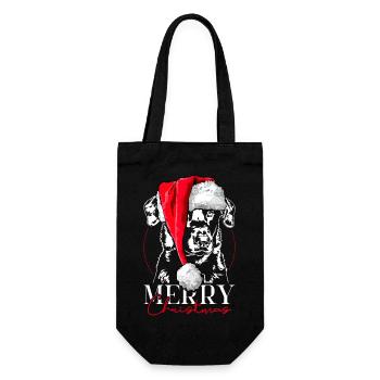 Santa BEAUCERON Merry Christmas Dogs Wilsigns - Gift Bag for Bottles - black - Front