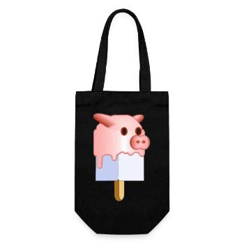 Eis am Stiel Schweinegesicht - Geschenkbeutel für Flaschen - Schwarz - Vorne