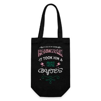 birthday dads favorite computer language - Gift Bag for Bottles - black - Front
