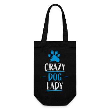 crazy dog lady quote - Gift Bag for Bottles - black - Front