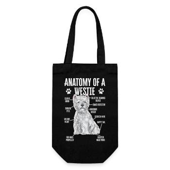 West Highland White Terrier Westie - Geschenkbeutel für Flaschen - Schwarz - Vorne