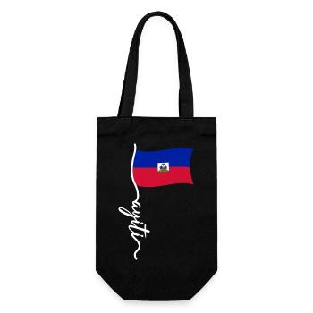 Haiti Haitian Flag Proud to Be I Gift - Gift Bag for Bottles - black - Front