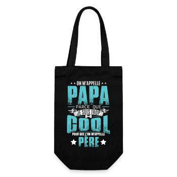 Cadeau Papa Fête des Pères Anniversaire - Sac à bouteille - noir - Devant