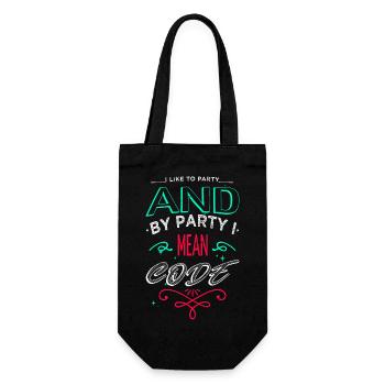 present idea happy dads favorite joke pc statement - Gift Bag for Bottles - black - Front