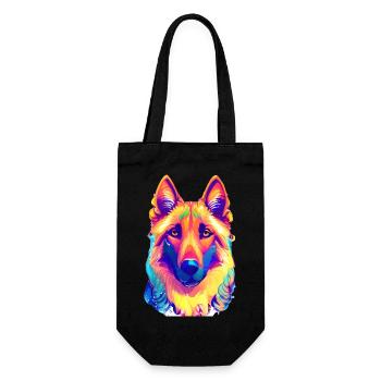 dogs dog dog dog owner german shepherd dog owner - Gift Bag for Bottles - black - Front