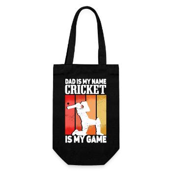 Dad Is My Name Cricket Is My Game - Gift Bag for Bottles - black - Front