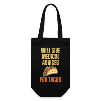 Funny Quote Medical Advices for Tacos - Gift Bag for Bottles - black - Front