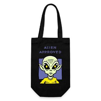 Alien Approved Yellow Eye Design - Gift Bag for Bottles - black - Front