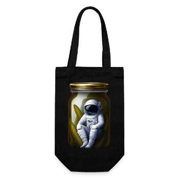 Astronaut in a pickle jar - Gift Bag for Bottles - black - Front