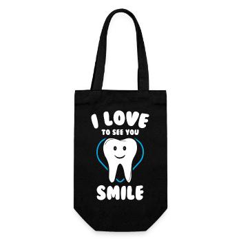I Love To See You Smile Cute Tooth - Gift Bag for Bottles - black - Front
