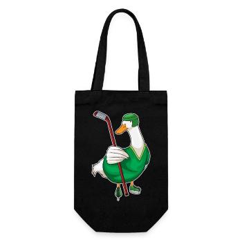 Ente Eishockey Eishockeyschläger - Geschenkbeutel für Flaschen - Schwarz - Vorne