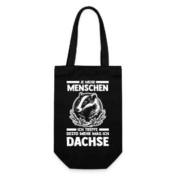 Tiermotiv Dachs - Geschenkbeutel für Flaschen - Schwarz - Vorne